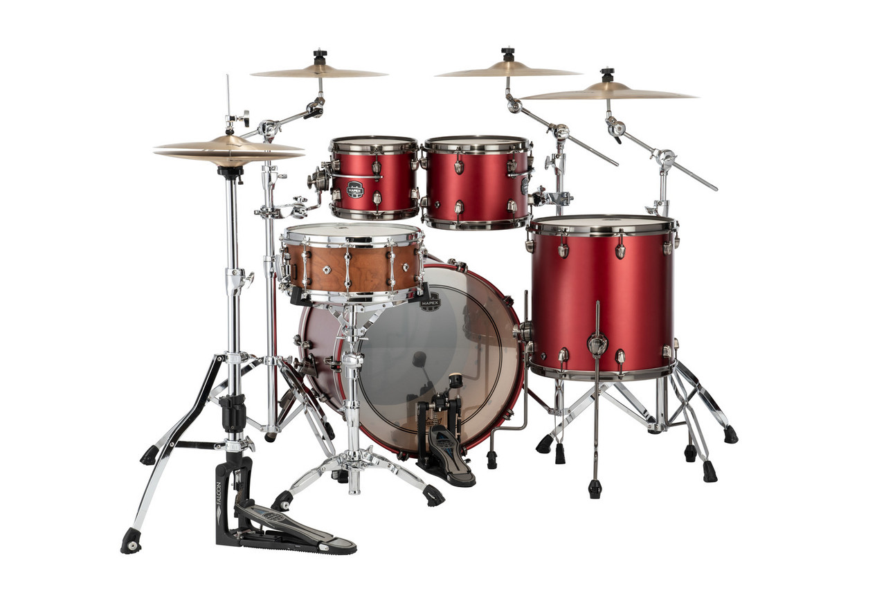 Mapex Saturn Evolution Rock 4 Piece Shell Pack Without Snare - Tuscan Red (SE529XBBPA) | Musician Madness