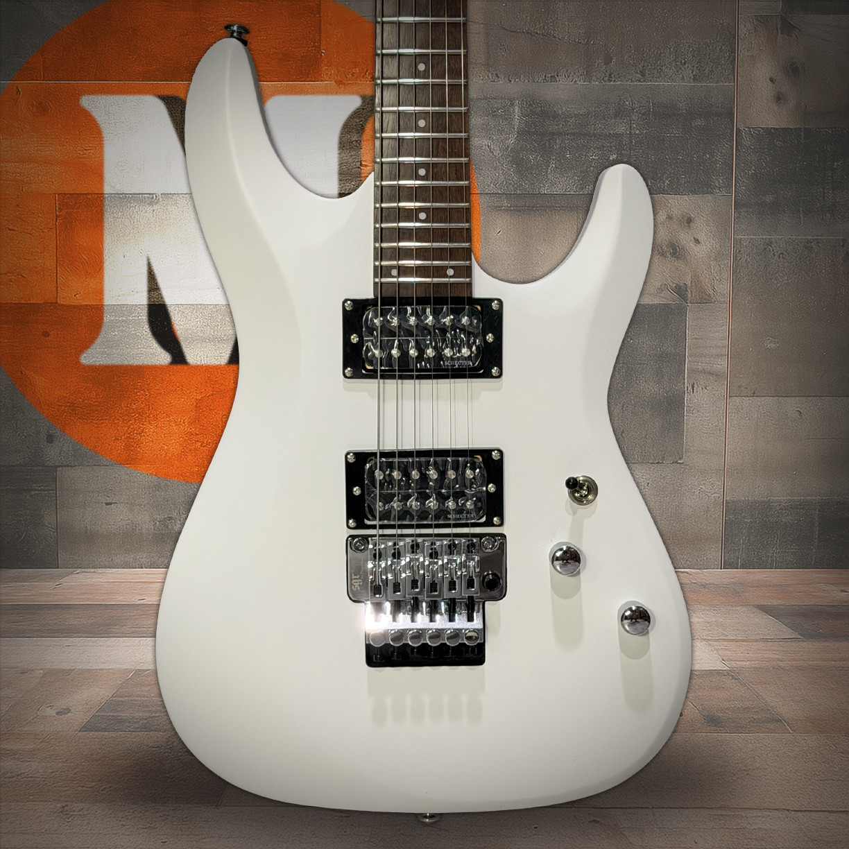 Schecter C-6 FR Deluxe Electric Guitar - Satin White (435) | Musician Madness