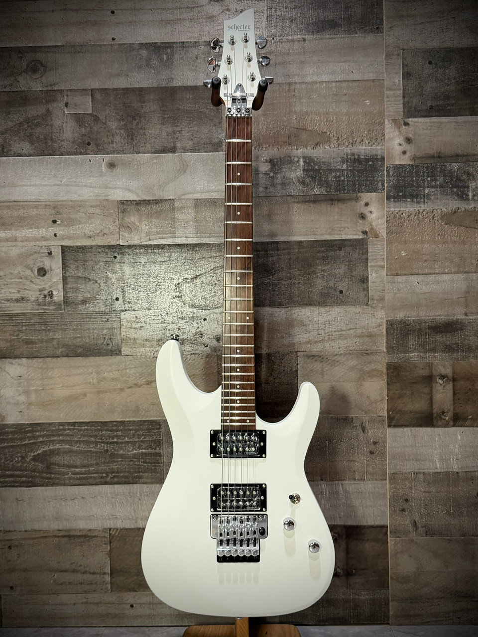 Schecter C-6 FR Deluxe Electric Guitar - Satin White (435) | Musician Madness