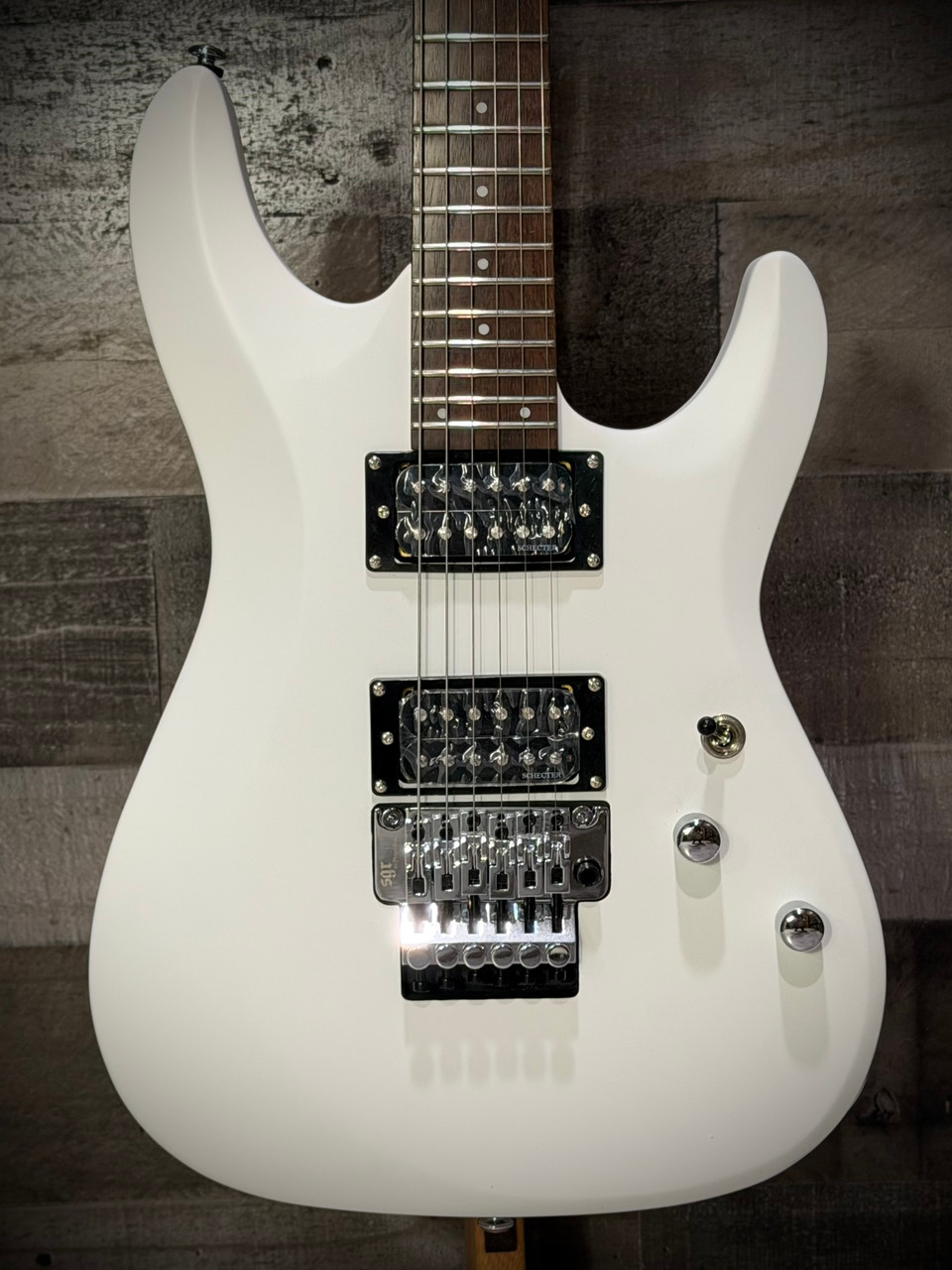 Schecter C-6 FR Deluxe Electric Guitar - Satin White (435) | Musician Madness
