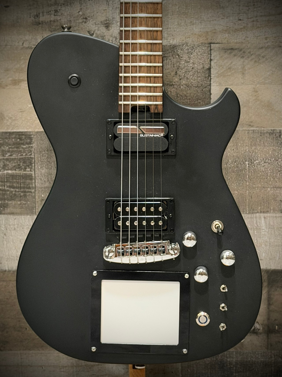 Cort MBM-2 Manson Electric Guitar w/ Kaoss Pad and Sustainiac Electric Guitar w/ Hard Case - Satin Black | Musician Madness
