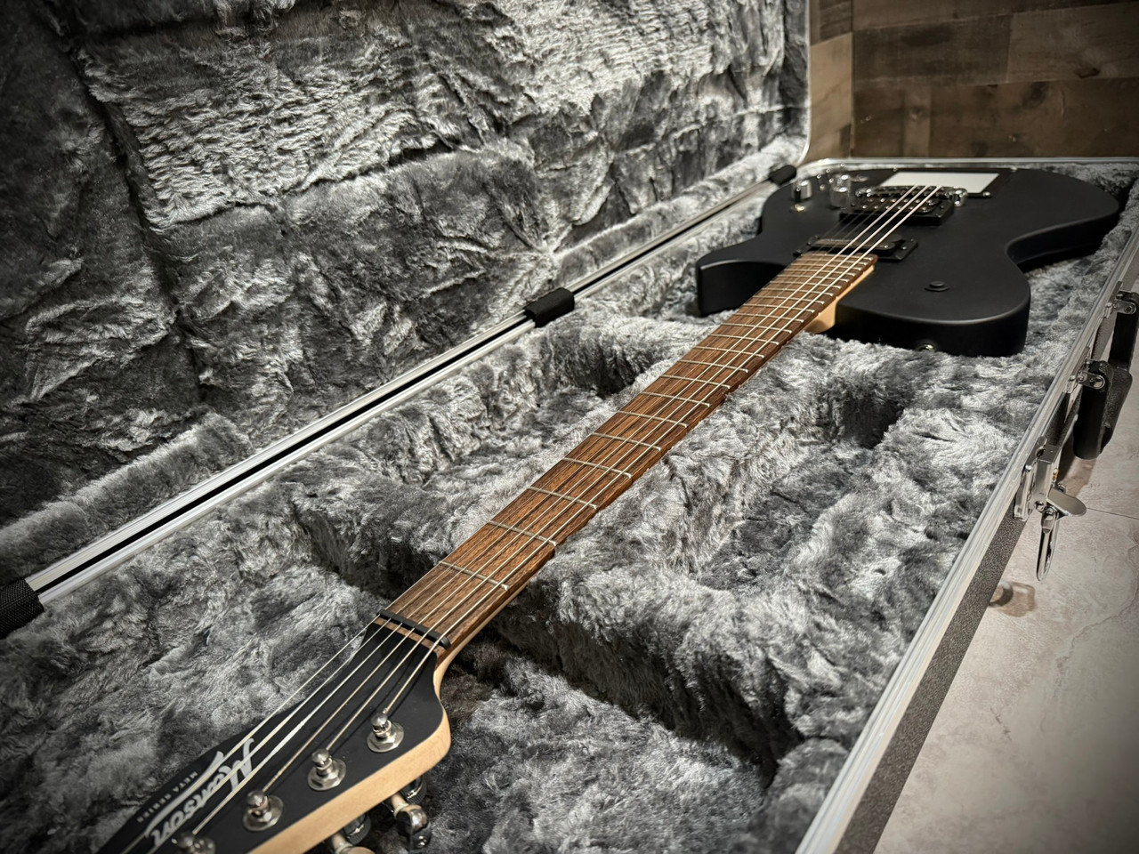 Cort MBM-2 Manson Electric Guitar w/ Kaoss Pad and Sustainiac Electric Guitar w/ Hard Case - Satin Black | Musician Madness