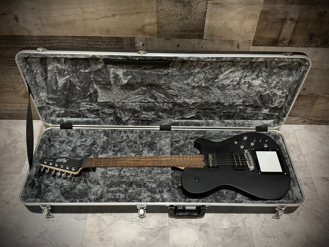 Cort MBM-2 Manson Electric Guitar w/ Kaoss Pad and Sustainiac Electric Guitar w/ Hard Case - Satin Black | Musician Madness