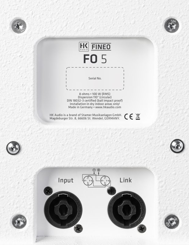 HK FINEO-FO-5-WHT 200 Watt 5" Coaxial Speaker. White (FINEO-FO-5-WHT-U) | Musician Madness