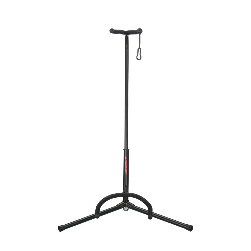 Stageline GS100B Guitar Stand  Universal Cradle for Acoustic & Electric Guitars, Adjustable Height 19?31?, Black Finish with Rubber Padding & Security Strap (GS100B-SLN-U) | Musician Madness