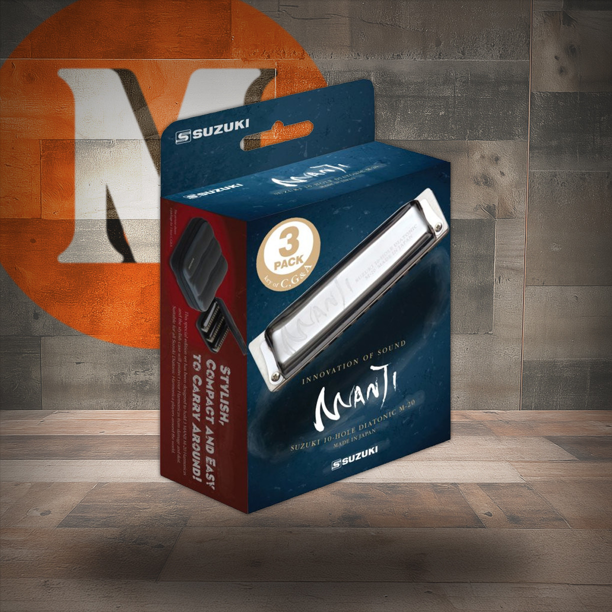 Suzuki M-20-MP 3 Piece Manji Harmonica Set With Case (M-20-MP-U) | Musician Madness