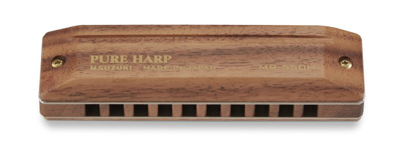 Suzuki MR-550H-EB Koa Pure Harp 10-Hole Diatonic Harmonica. Key of Eb (MR-550H-EB-U) | Musician Madness