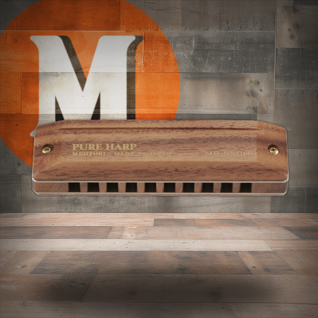 Suzuki MR-550H-E Koa Pure Harp 10-Hole Diatonic Harmonica. Key of E (MR-550H-E-U) | Musician Madness