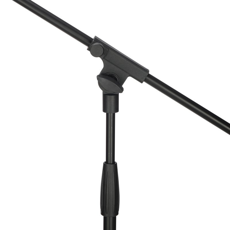 Stageline MS205B Microphone Stand Adjustable Height 40.5 62.8  30.3 Boom Arm, Plastic Clutches & Knobs, Counterweight, Tripod Base Spread 23? x 19.8? Black (MS205B-U) | Musician Madness