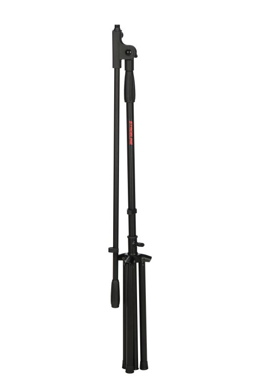 Stageline MS205B Microphone Stand Adjustable Height 40.5 62.8  30.3 Boom Arm, Plastic Clutches & Knobs, Counterweight, Tripod Base Spread 23? x 19.8? Black (MS205B-U) | Musician Madness