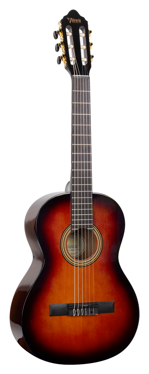 Valencia VC263CSB 260 Series 3/4 Size Classical Guitar. Classic Sunburst (VC263CSB-U)