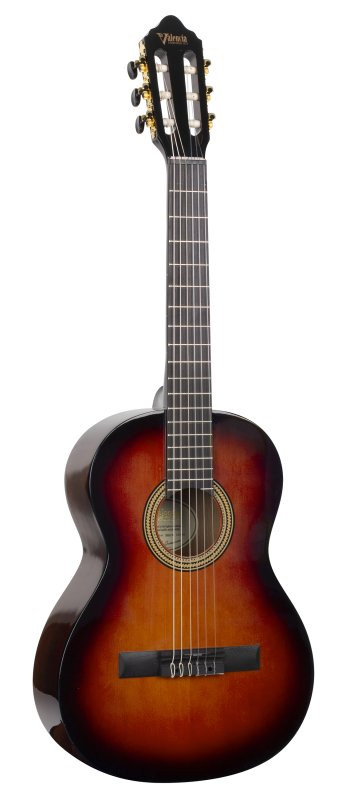 Valencia VC263HCSB 260 Series 3/4 Size Classical Guitar. Classic Sunburst Hybrid Slim Neck (VC263HCSB-U) | Musician Madness