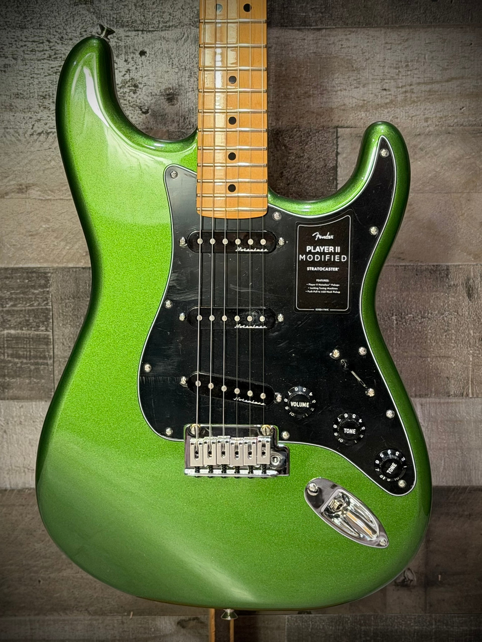 Fender Player II Modified Stratocaster Electric Guitar, Maple Fingerboard - Harvest Green Metallic | Musician Madness