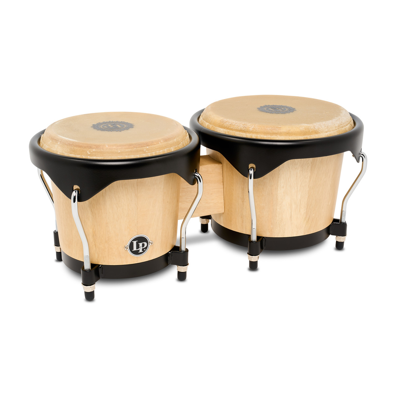 Latin Percussion City II 6" and 7" Mango Bongos - Natural/Black (LP601NYII-AW) | Musician Madness
