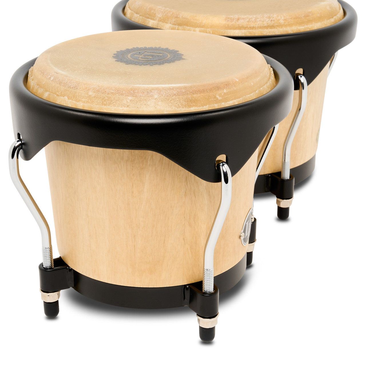 Latin Percussion City II 6" and 7" Mango Bongos - Natural/Black (LP601NYII-AW) | Musician Madness