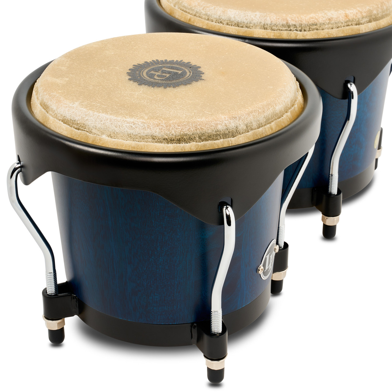 Latin Percussion City II 6" and 7" Mango Bongos - Mango Blue/Black (LP601NYII-BL) | Musician Madness