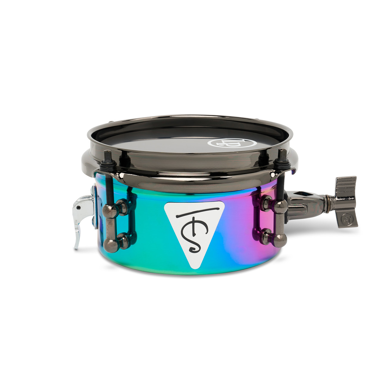 Latin Percussion Tony Succar 6" Micro Snare Drum - Rainbow Black Nickel (LP846-TS) | Musician Madness