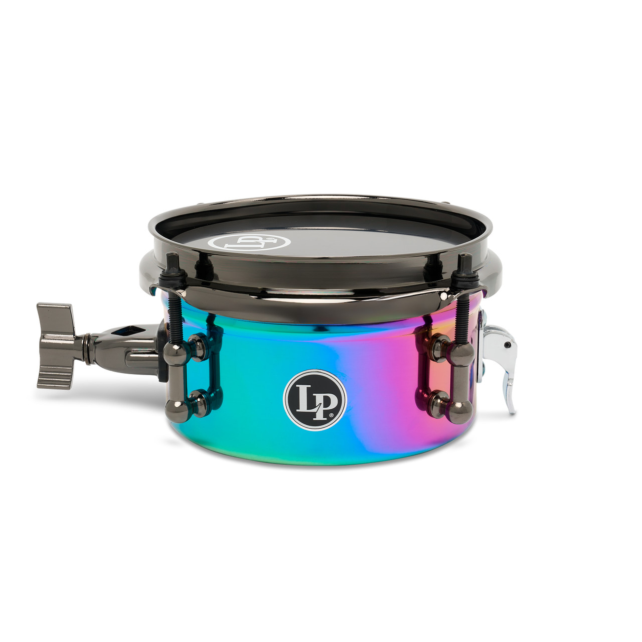 Latin Percussion Tony Succar 6" Micro Snare Drum - Rainbow Black Nickel (LP846-TS) | Musician Madness