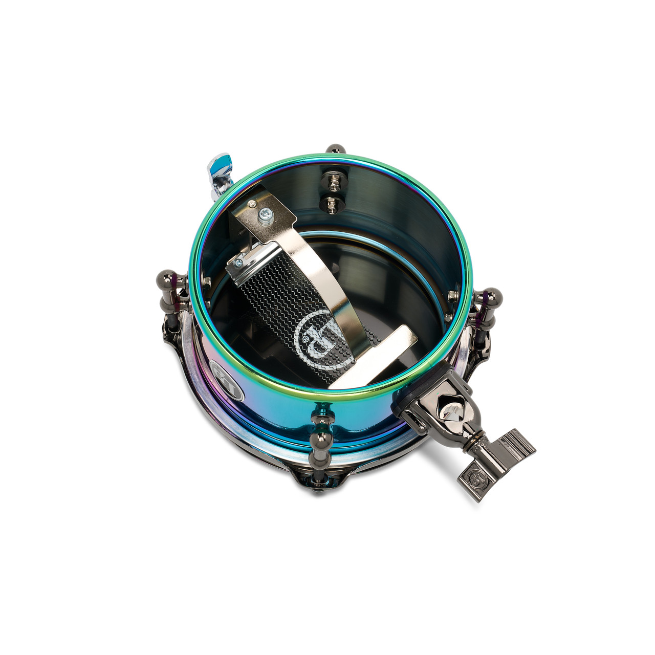 Latin Percussion Tony Succar 6" Micro Snare Drum - Rainbow Black Nickel (LP846-TS) | Musician Madness