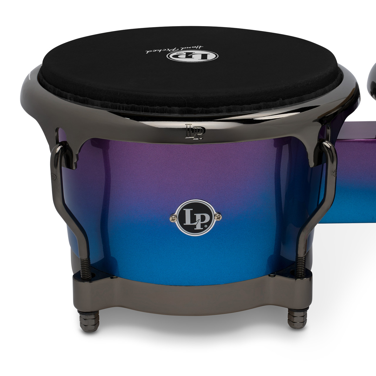 Latin Percussion Tony Succar 7.25" and 8.625" Bongos - Rainbow Black Nickel (LP201AX-TS) | Musician Madness