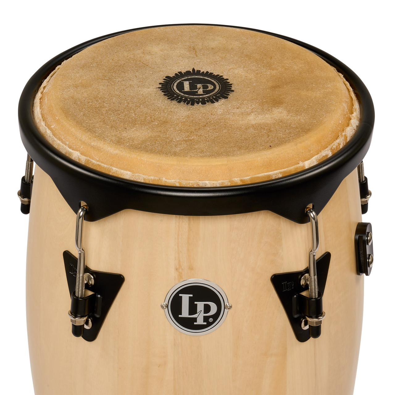 Latin Percussion City II 10" and 11" Mango Conga Set - Natural Black with Double Stand (LP646NYII-AW) | Musician Madness