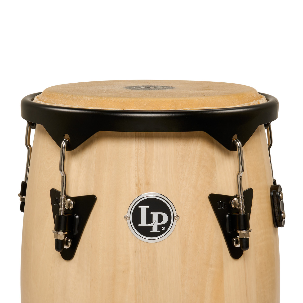Latin Percussion City II 10" and 11" Mango Conga Set - Natural Black with Double Stand (LP646NYII-AW) | Musician Madness