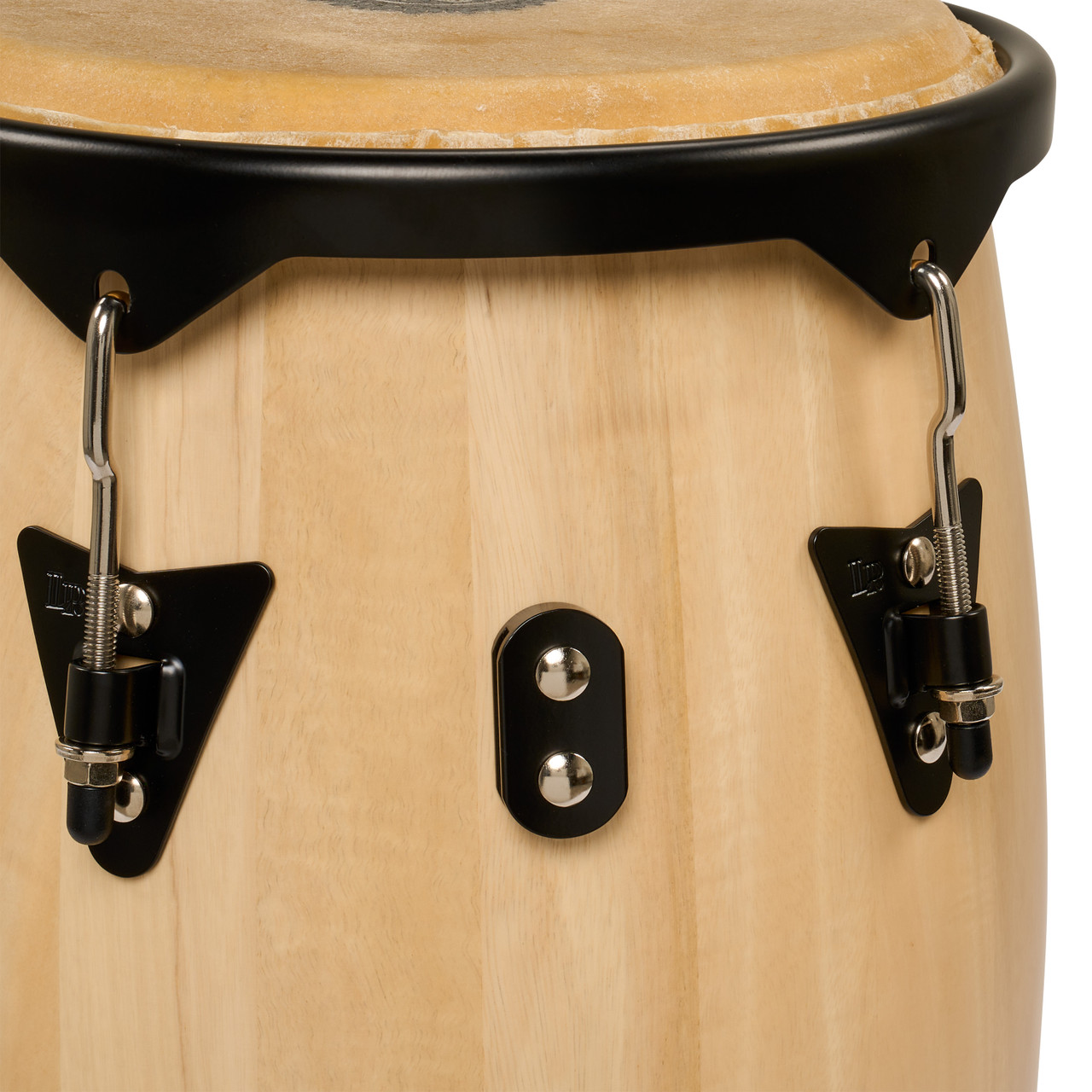 Latin Percussion City II 10" and 11" Mango Conga Set - Natural Black with Double Stand (LP646NYII-AW) | Musician Madness