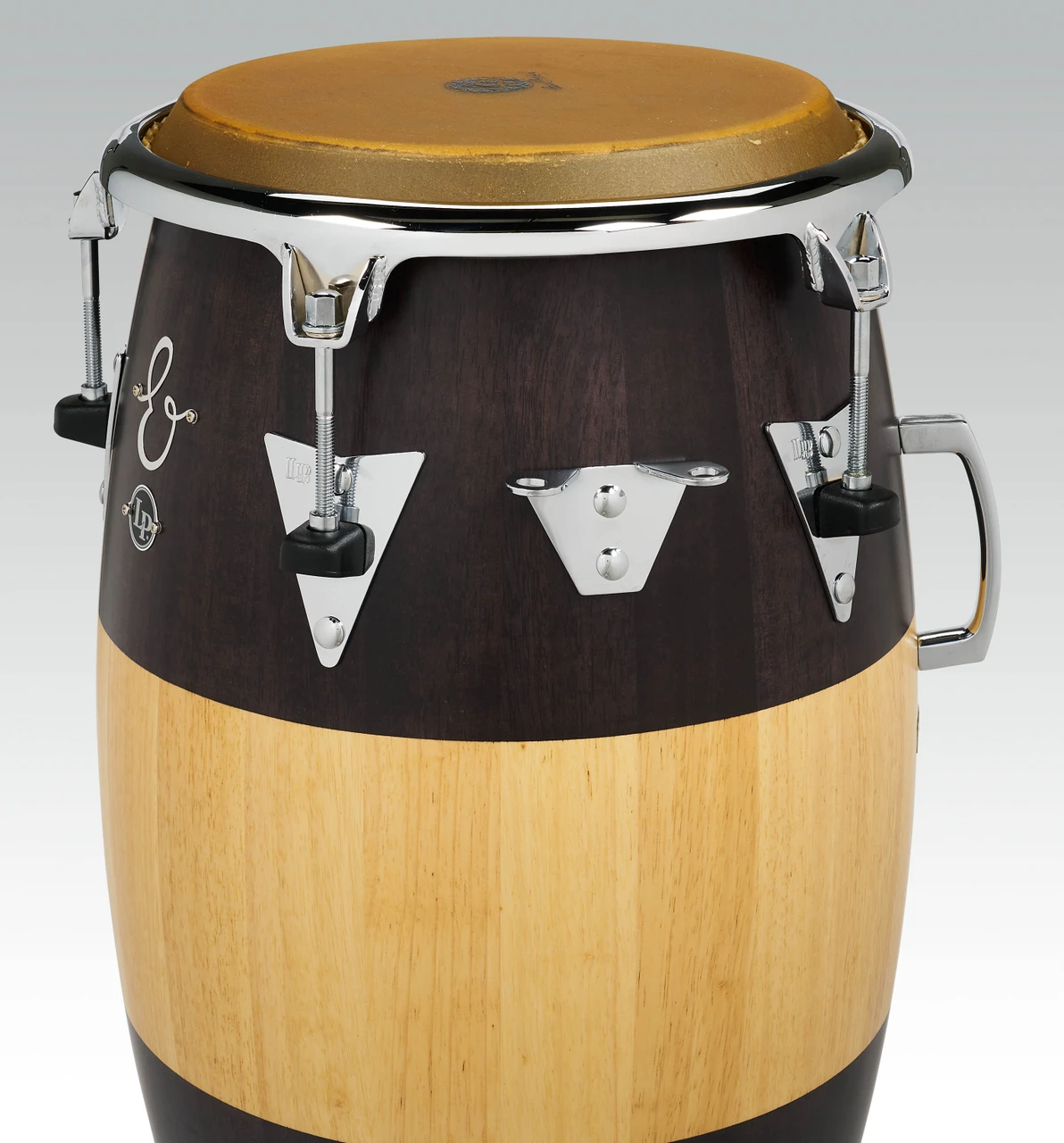Latin Percussion E-Class 11.75" Conga - Oak Walnut/Natural with Chrome Hardware (LP559T-EC) | Musician Madness