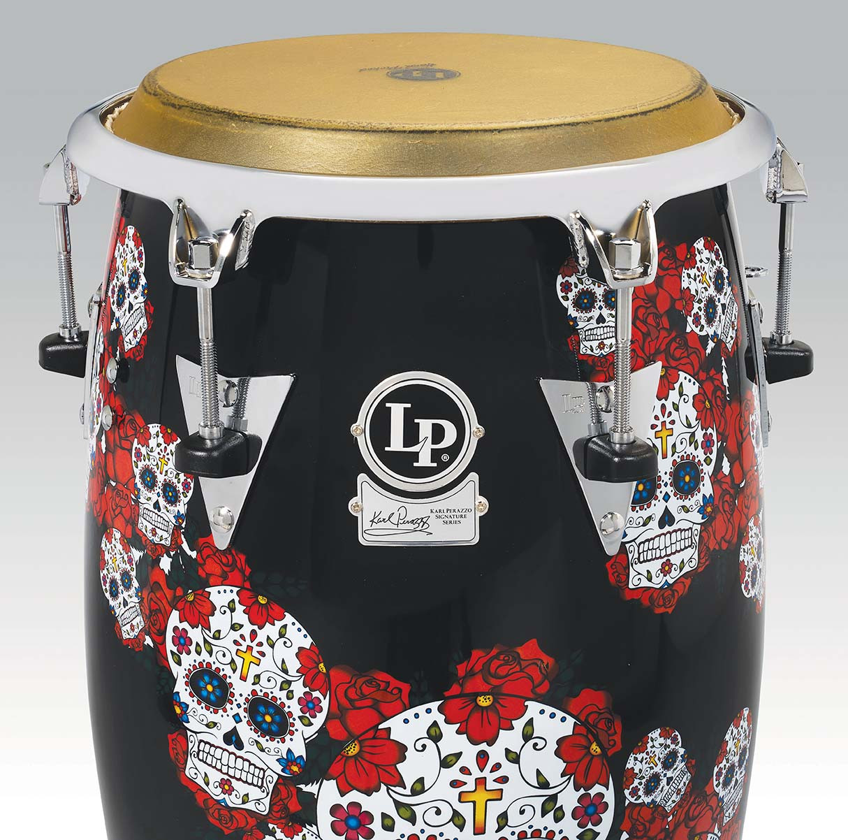 Latin Percussion Karl Perazzo 11" Quinto - Fiberglass Skull with Chrome Hardware (LP808T-KP) | Musician Madness