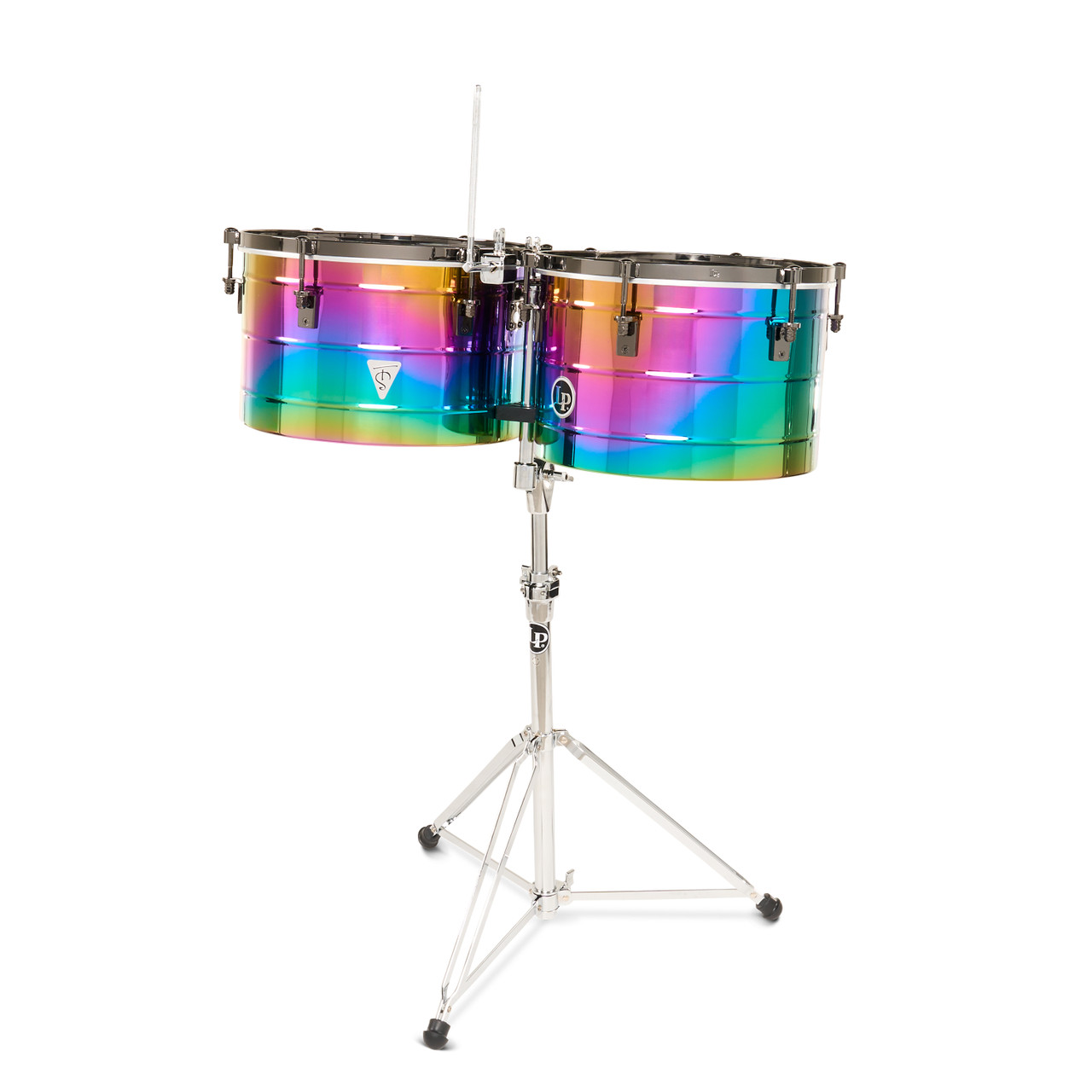 Latin Percussion Tony Succar 15" and 16" Thunder Timbale - Rainbow Black Nickel (LP258-TS) | Musician Madness