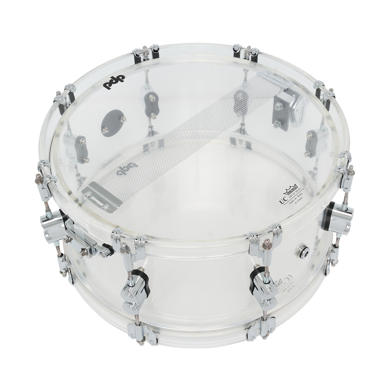 PDP Concept Acrylic 6.5" x 14" Snare Drum - Clear with Chrome Hardware (PDCA6514SSCL) | Musician Madness