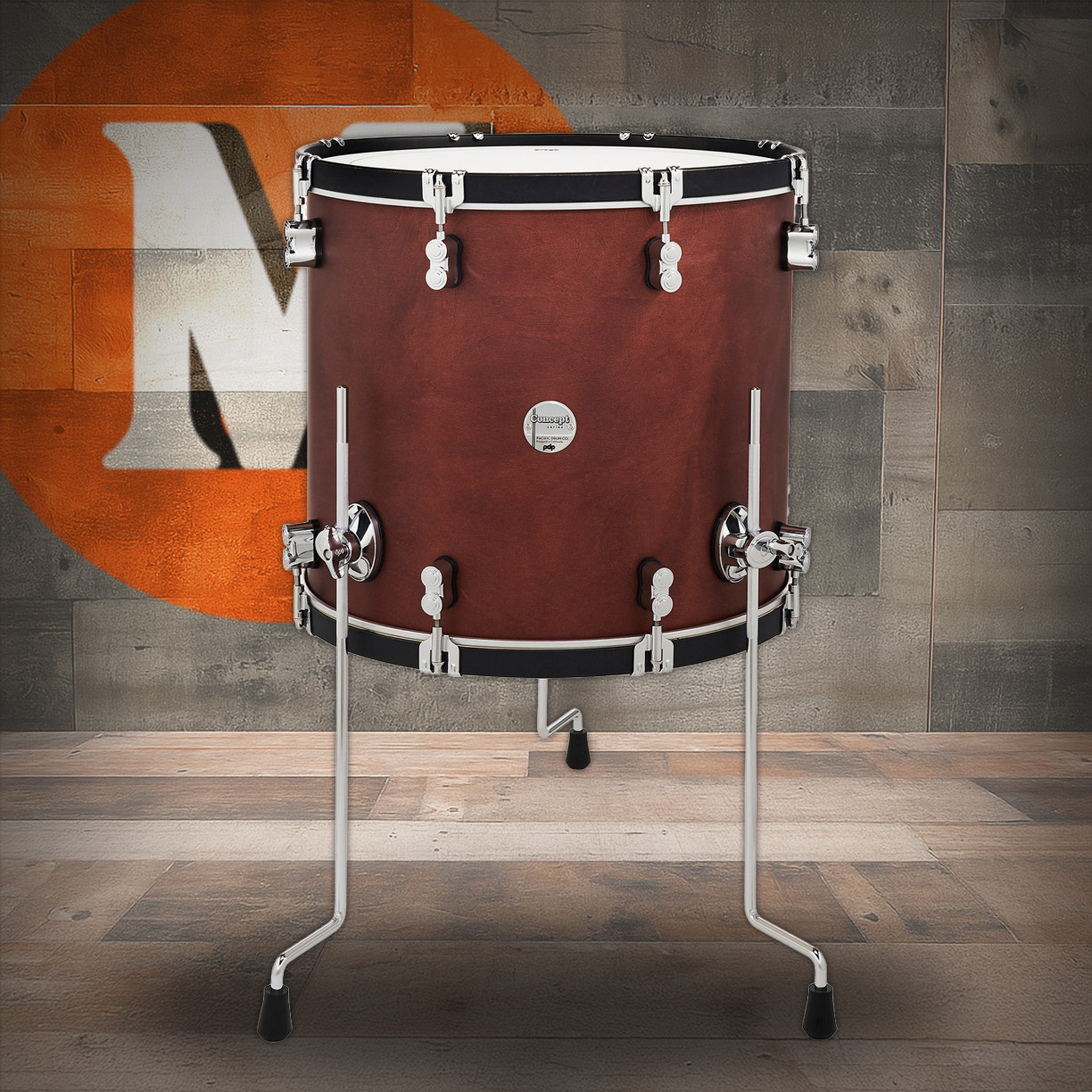 PDP Classic 16" x 18" Floor Tom - Ox Blood with Ebony Hoops (PDCC1618FTOE) | Musician Madness
