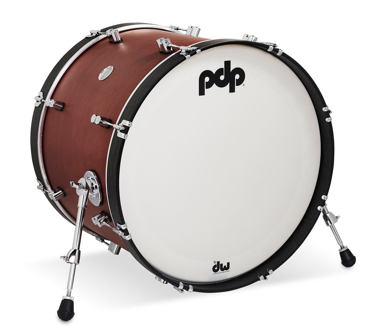 PDP Classic 16" x 22" Bass Drum - Ox Blood with Ebony Hoops (PDCC1622KKOE) | Musician Madness