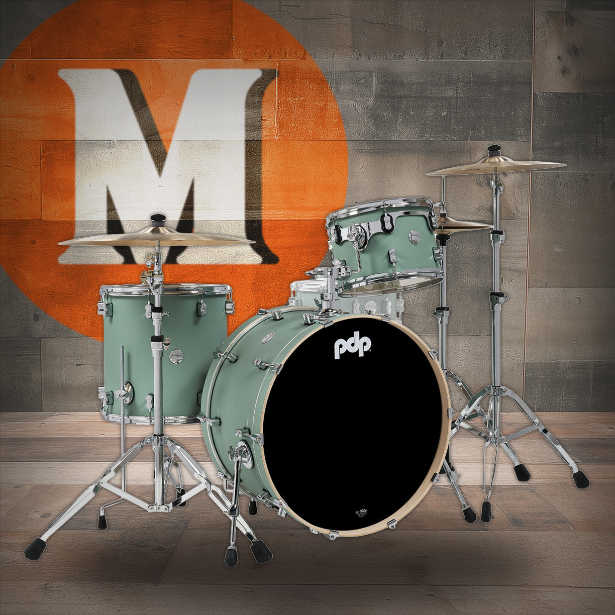 PDP Concept Maple Rock Shell Pack Satin Seafoam with Chrome Hardware (PDCM24RKSF) | Musician Madness