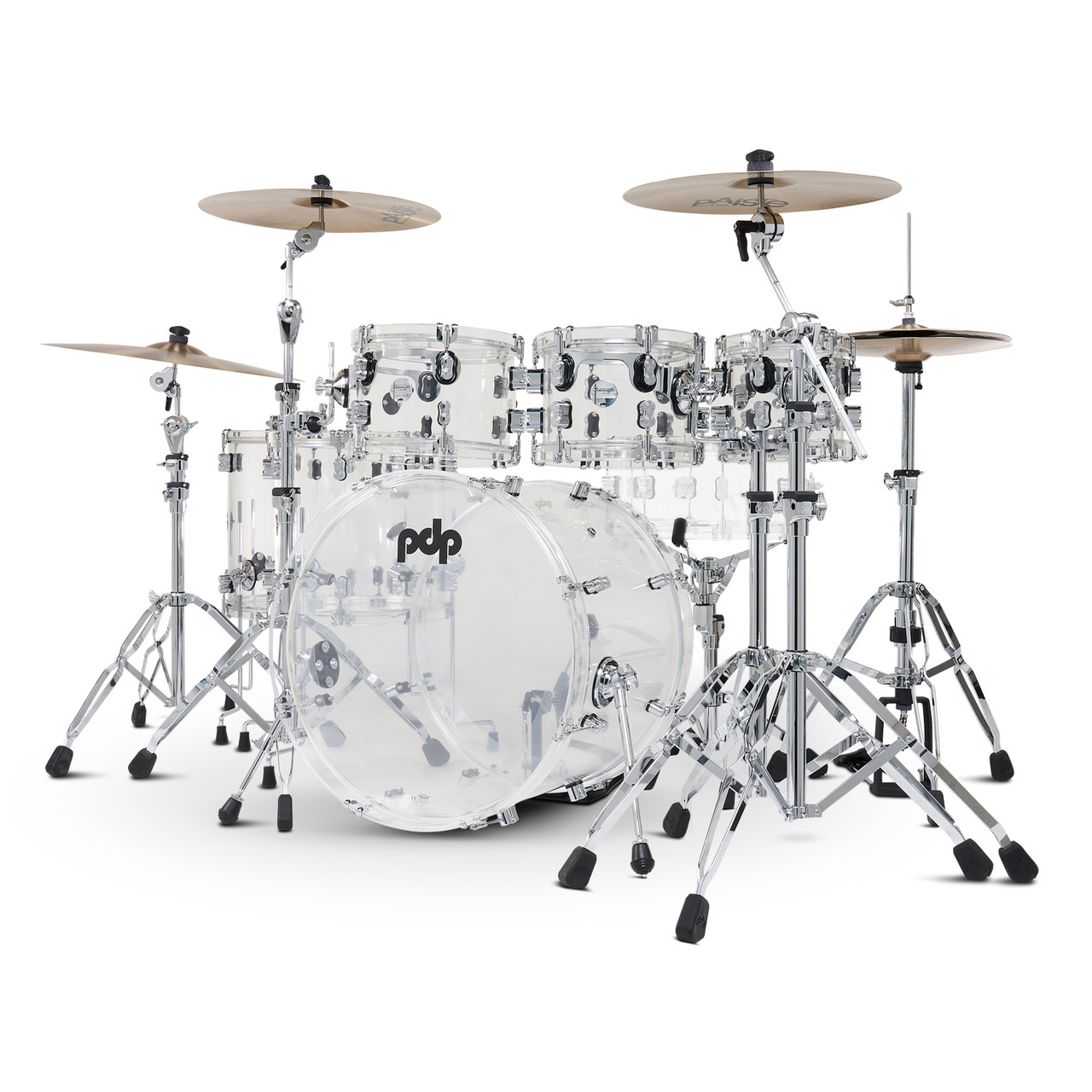 PDP Concept Acrylic 6-Piece Drum Kit Clear with Chrome Hardware (PDCA2216CL) | Musician Madness