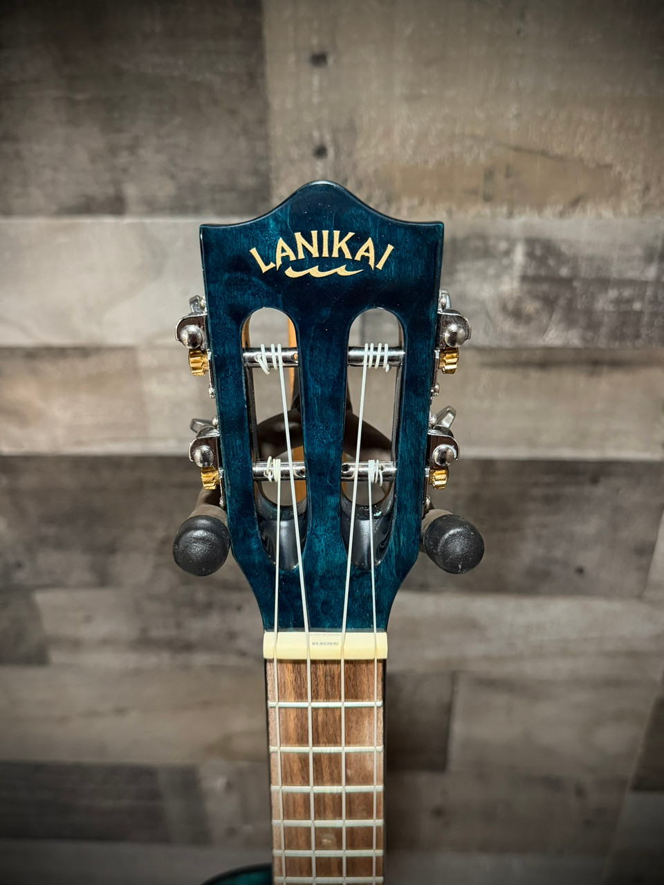 Lanikai Quilted Maple Blue Stain Concert A/E Ukulele w/ Kula Preamp (QM-BLCEC) | Musician Madness