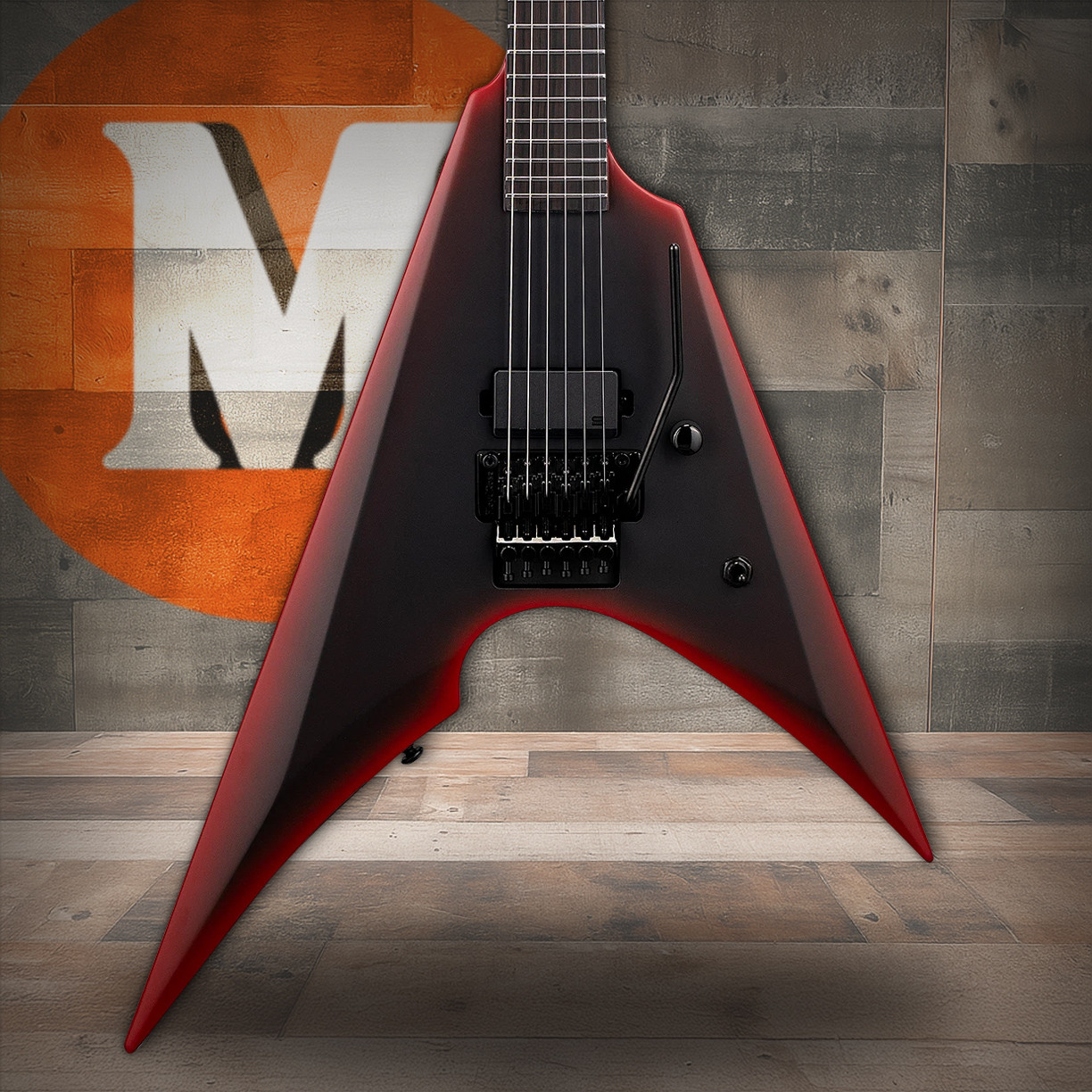 LTD Arrow Black Metal Electic Guitar - Black Red Burst Satin (LARROWBKMBLKREDBS) | Musician Madness