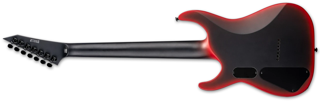 LTD M-7HT Baritone Black Metal Electric Guitar - Black Red Burst Satin (LM7BHTBKMBLKREDBS) | Musician Madness