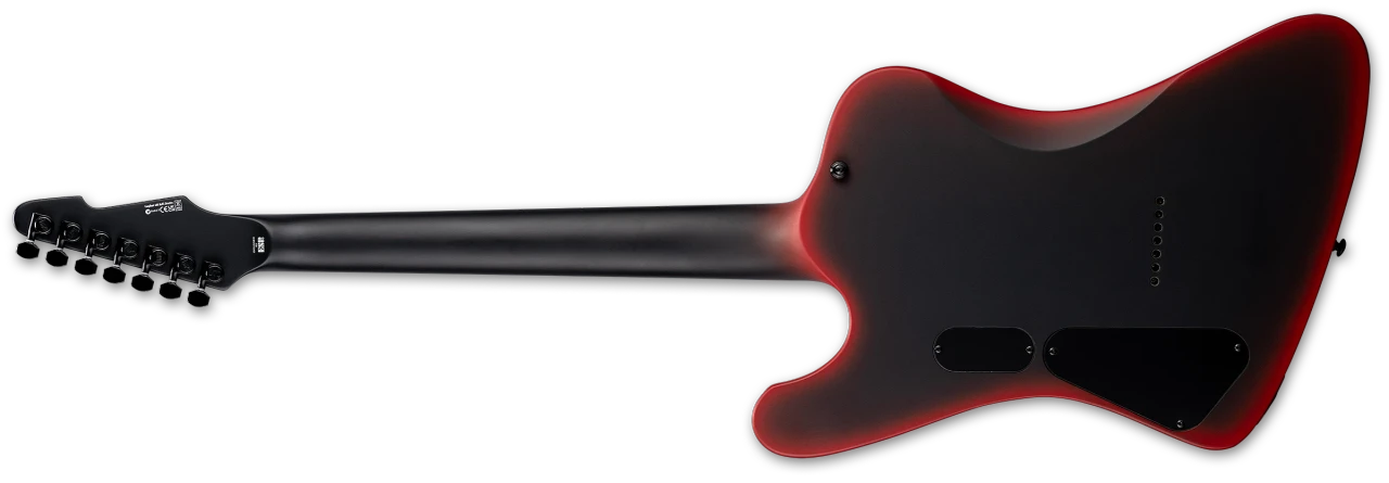 LTD Phoenix-7 Baritone Black Metal Electric Guitar - Black Red Burst Satin (LPHX7BBKMBLKREDBS) | Musician Madness