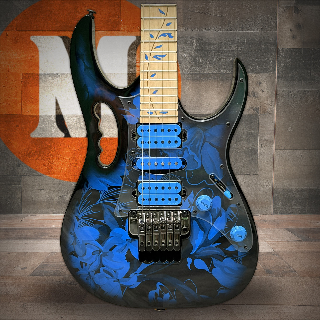  Ibanez Steve Vai Signature JEM77 Electric Guitar - Blue Floral Pattern (JEM77PBFP) | Musician Madness