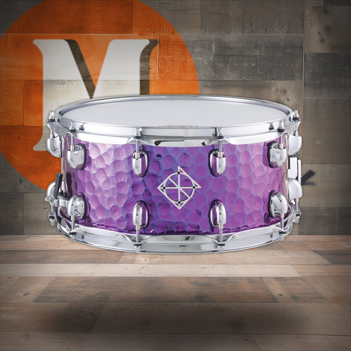 Dixon Cornerstone 6.5 x 14 Hammered Steel Snare Drum Purple Titanium (SCST654PTS) | Musician Madness