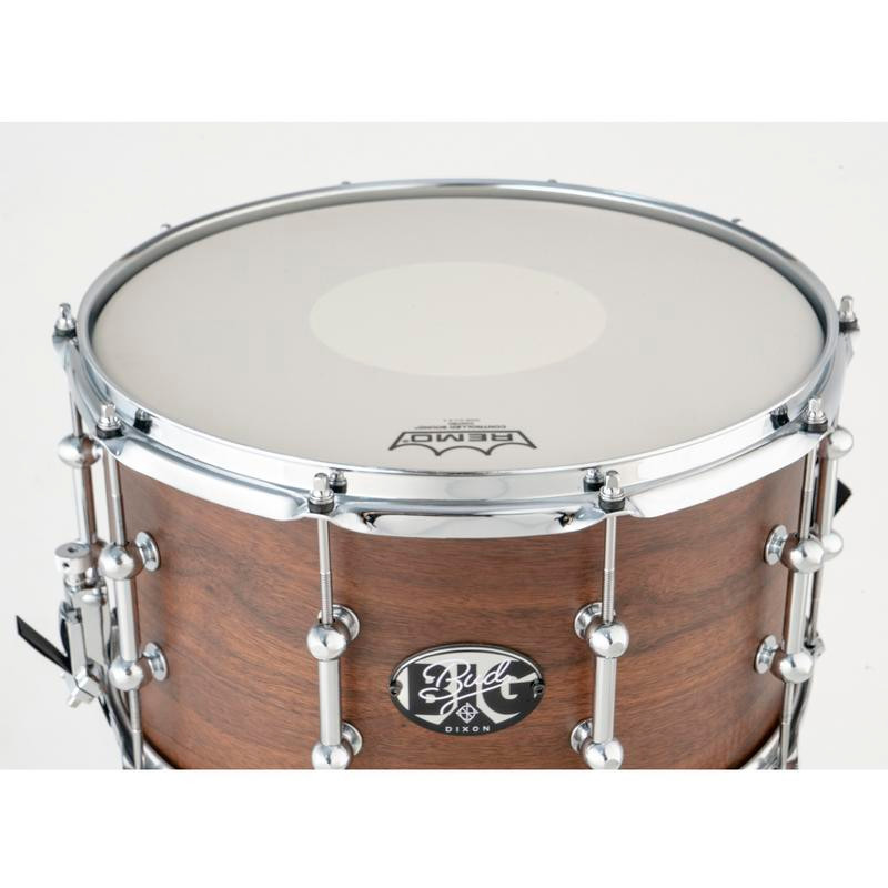Dixon Artisan Signature 8 x 14 Bissonette Big Bud Snare Drum Walnut Satin (PDSAN814GBU) | Musician Madness