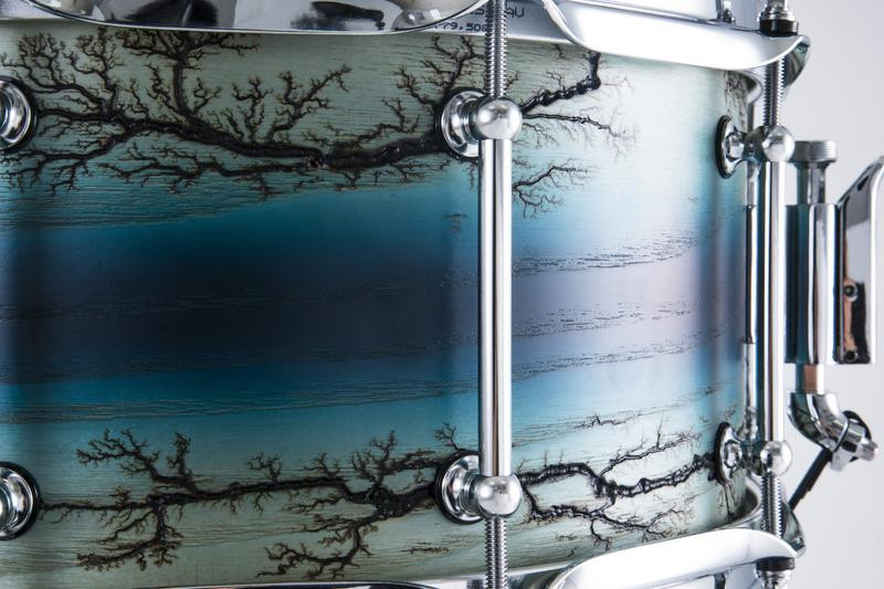 Dixon Artisan 6.5 x 14 Enchanted Ash Snare Drum Electric Blue (SAN654EA) | Musician Madness