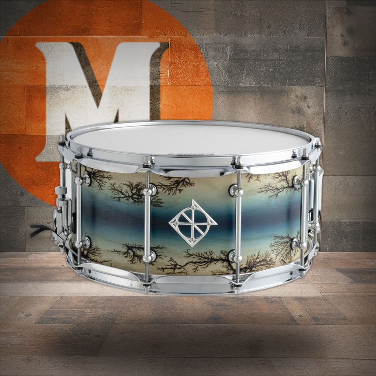 Dixon Artisan 6.5 x 14 Enchanted Ash Snare Drum Electric Blue (SAN654EA) | Musician Madness