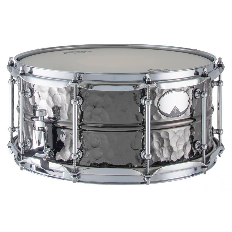 Dixon Artisan Signature 6.5 x 14 Bissonette Hammered Brass Snare Drum Black Nickel (SAN654GBB) | Musician Madness