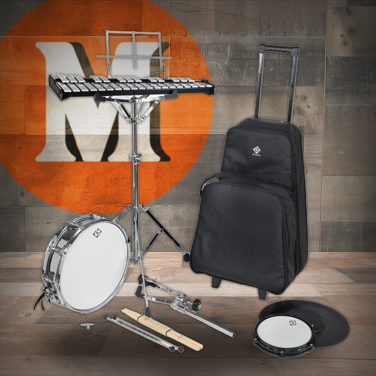 Dixon Combo Snare and Bell Kit with Tilt and Pull Bag (DXC2T