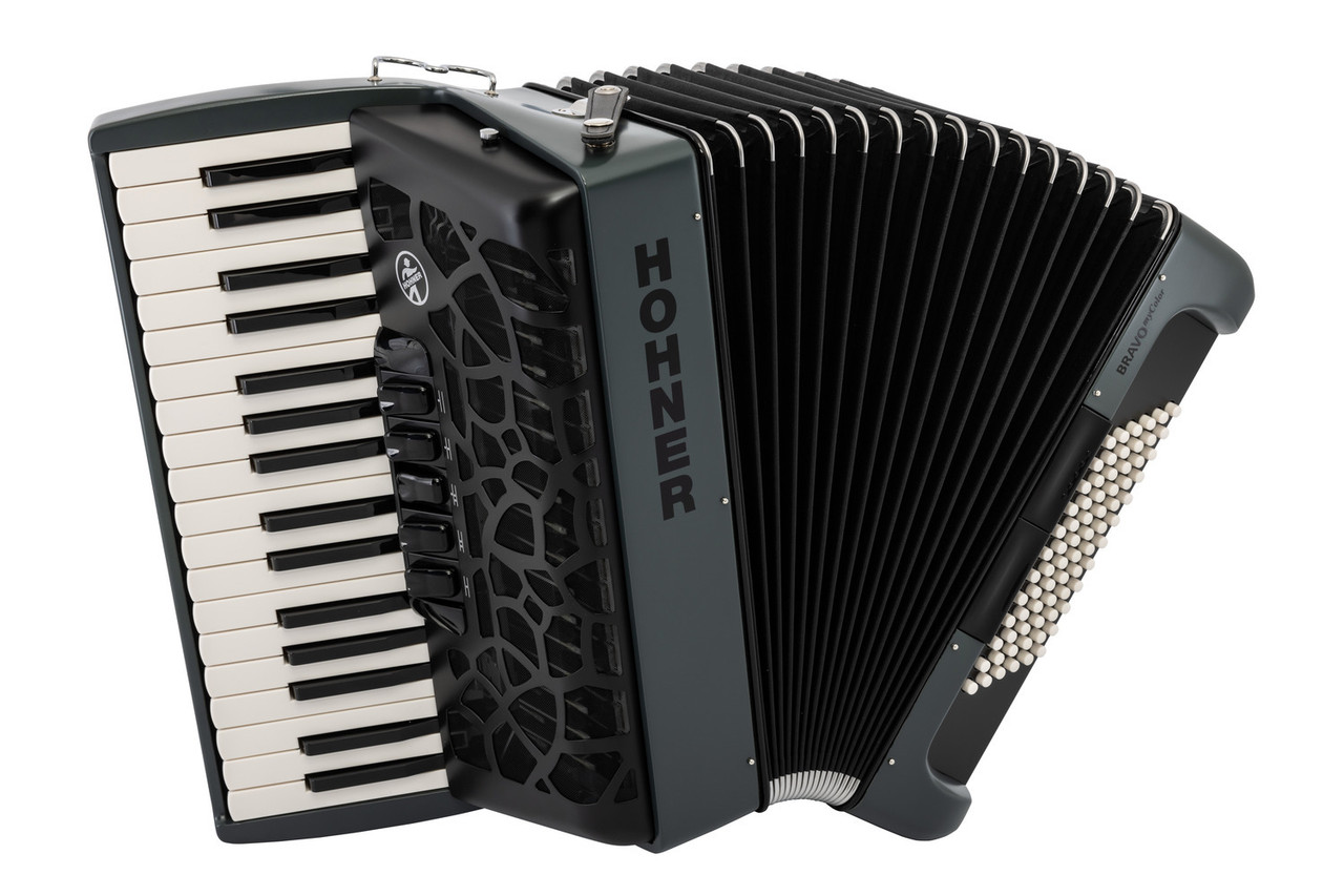 Hohner Bravo MyColor Chromatic 72 Bass Piano Accordion - Wind Granite Gray (BR72-GG) | Musician Madness