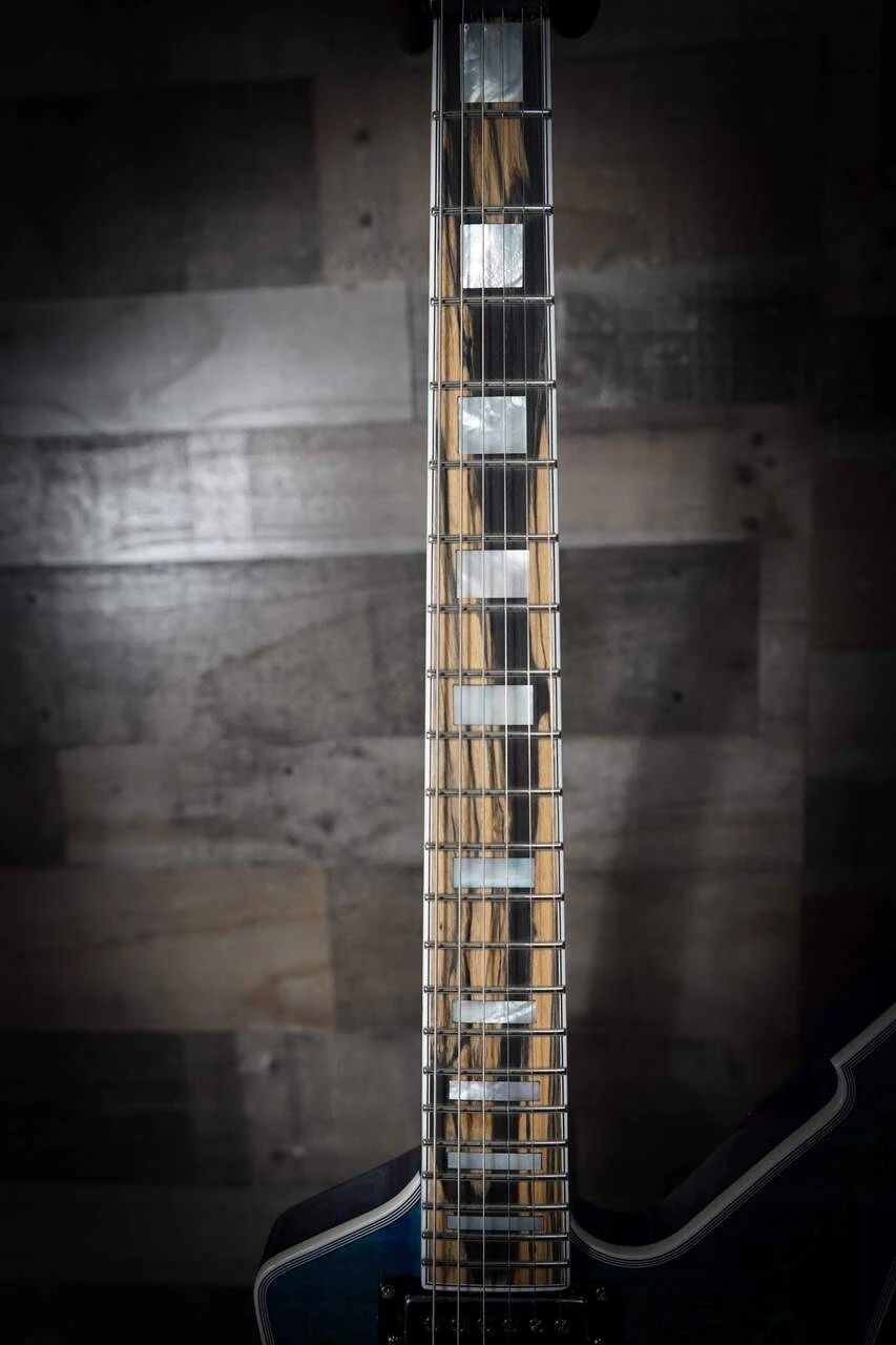 Schecter E-1 Electro Resin Electric Guitar - Transparent Blue (603) | Musician Madness