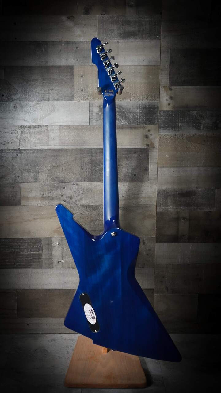 Schecter E-1 Electro Resin Electric Guitar - Transparent Blue - Open Box (603) | Musician Madness
