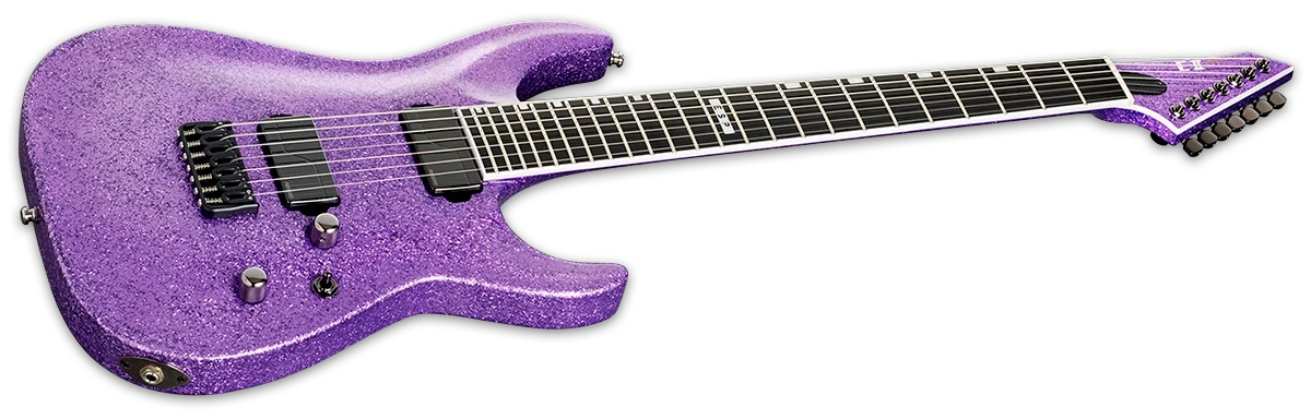 ESP E-II Horizon NT-7B Hipshot w/ Case - Purple Sparkle (EIIHORNT7BHSPSPF) | Musician Madness